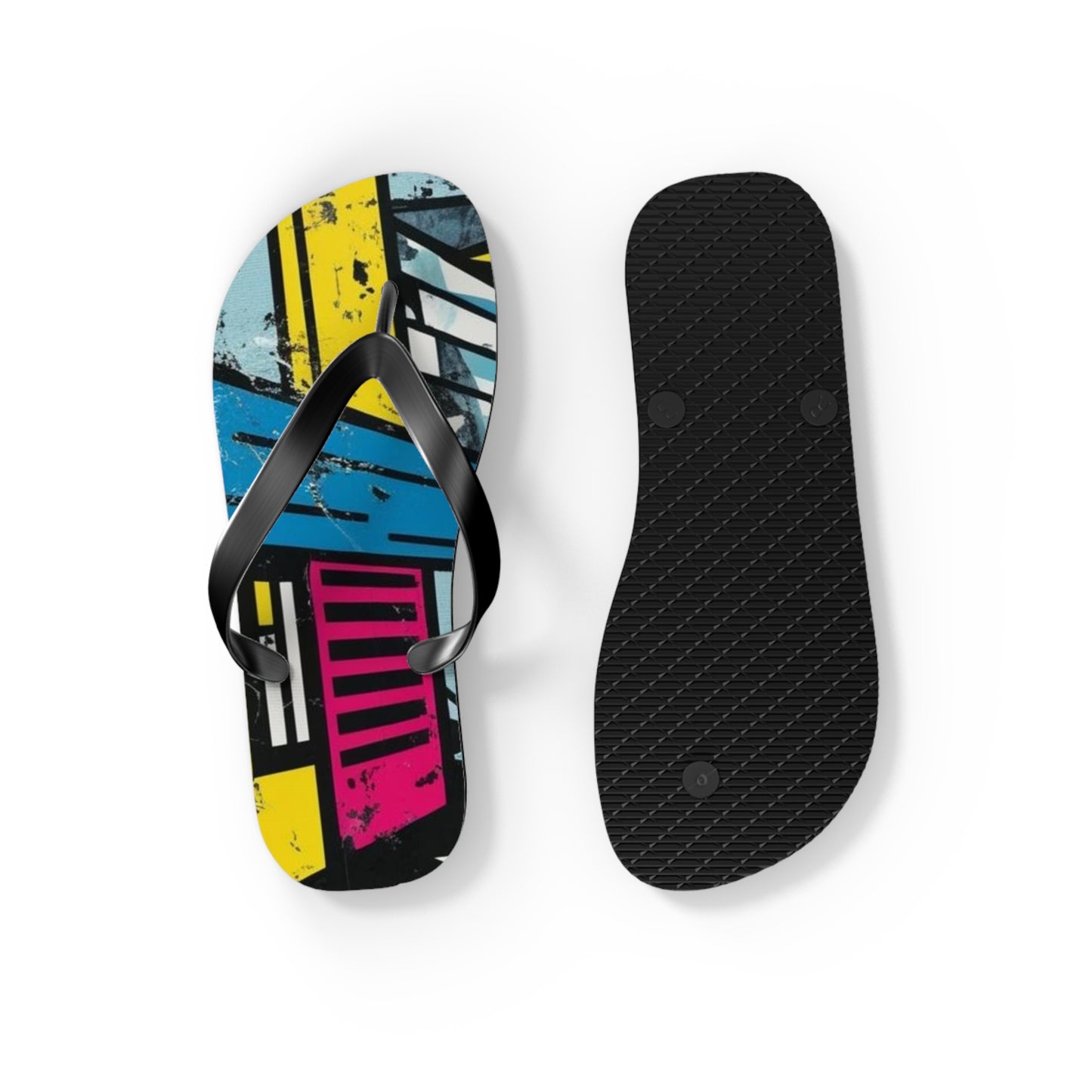 Urban Postmodern Flip Flops - Bold Cityscape Design