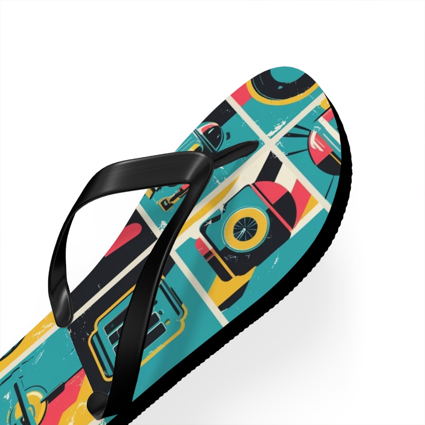 Neon Grid Flip Flops – Postmodern Pulse Edition
