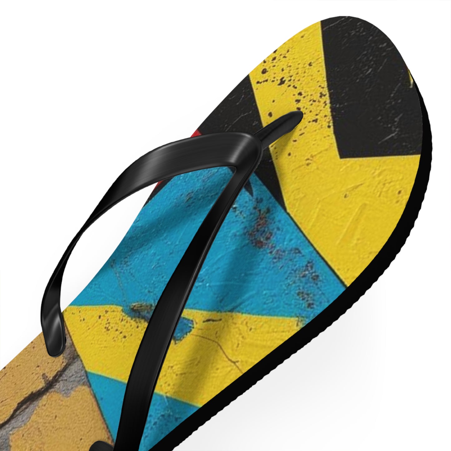 Abstract Postmodern Flip Flops - Bold Patchwork Design