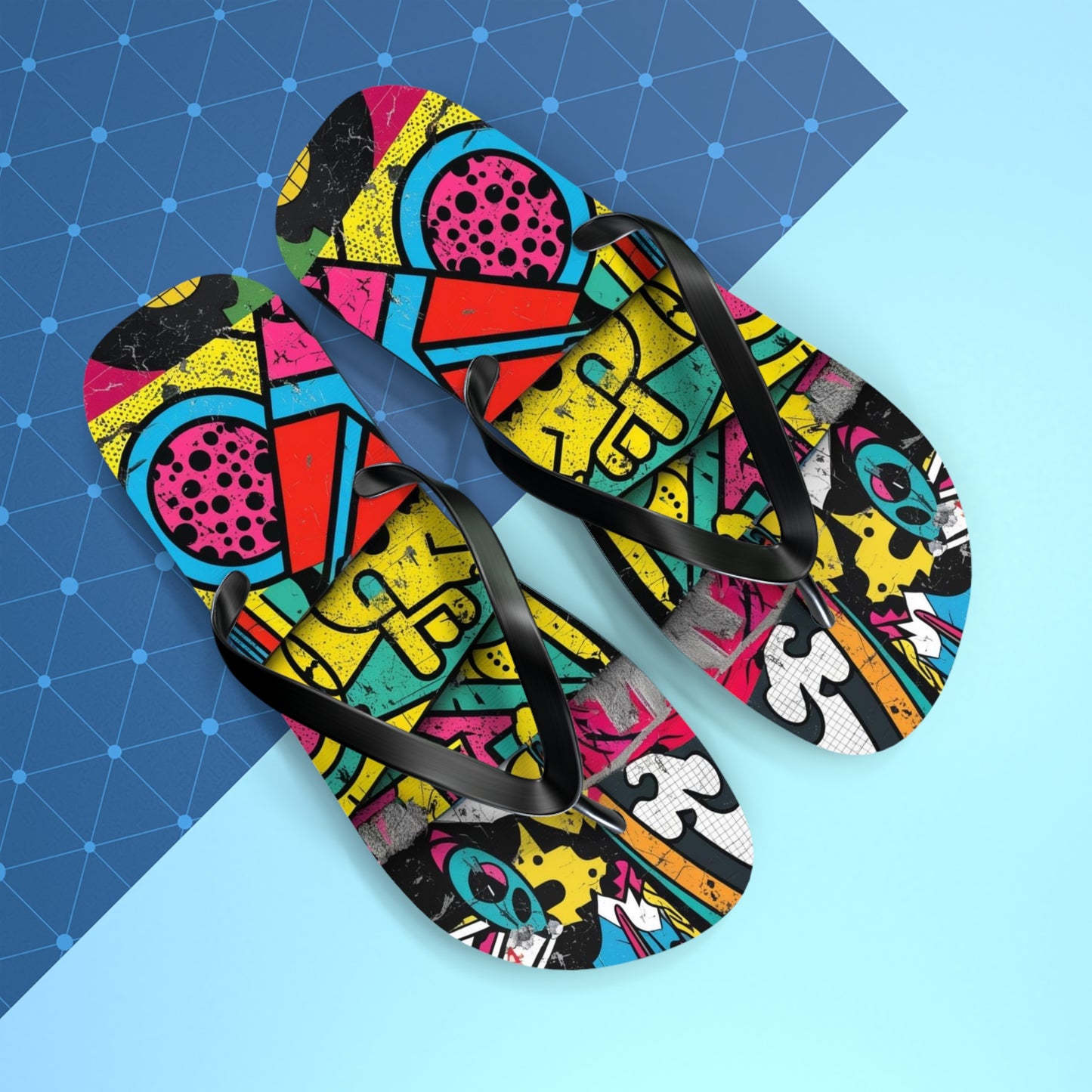 Retro Riot Flip Flops – Postmodern Pop Edition