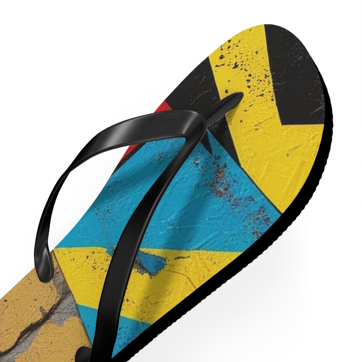 Abstract Postmodern Flip Flops - Bold Patchwork Design