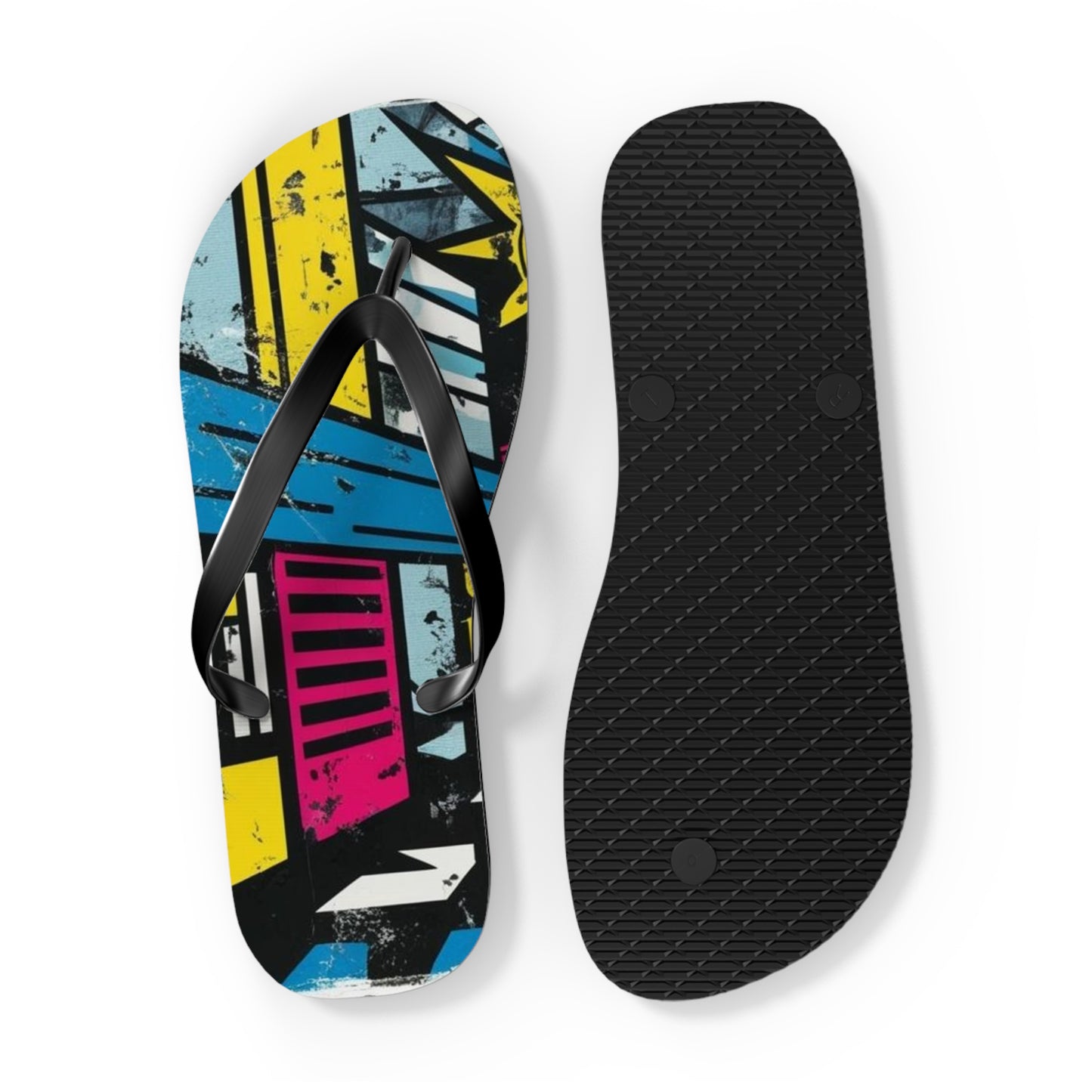 Urban Postmodern Flip Flops - Bold Cityscape Design