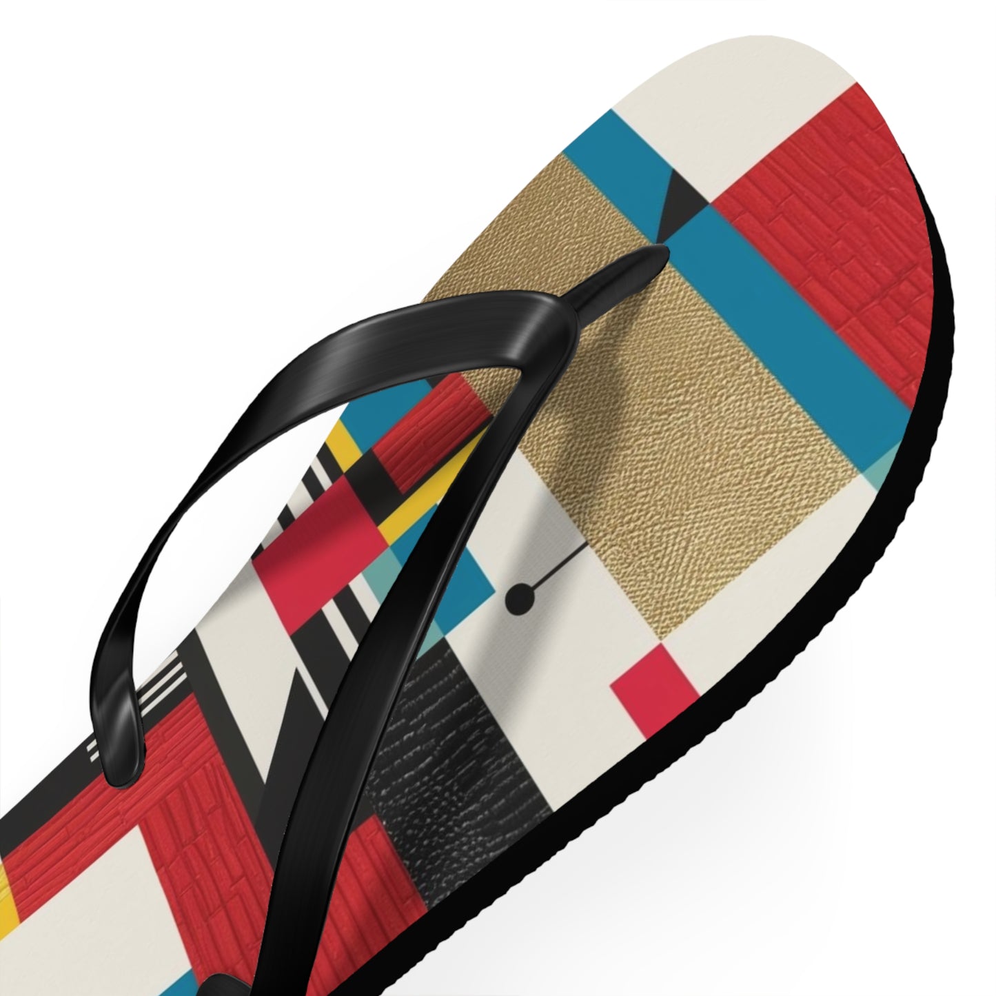 Modern Postmodern Flip Flops - Vibrant Block Pattern
