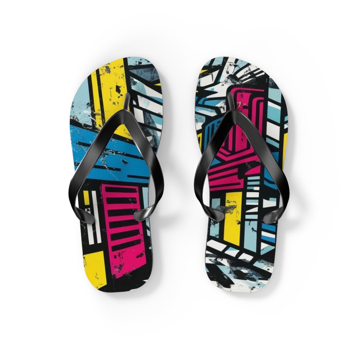 Urban Postmodern Flip Flops - Bold Cityscape Design