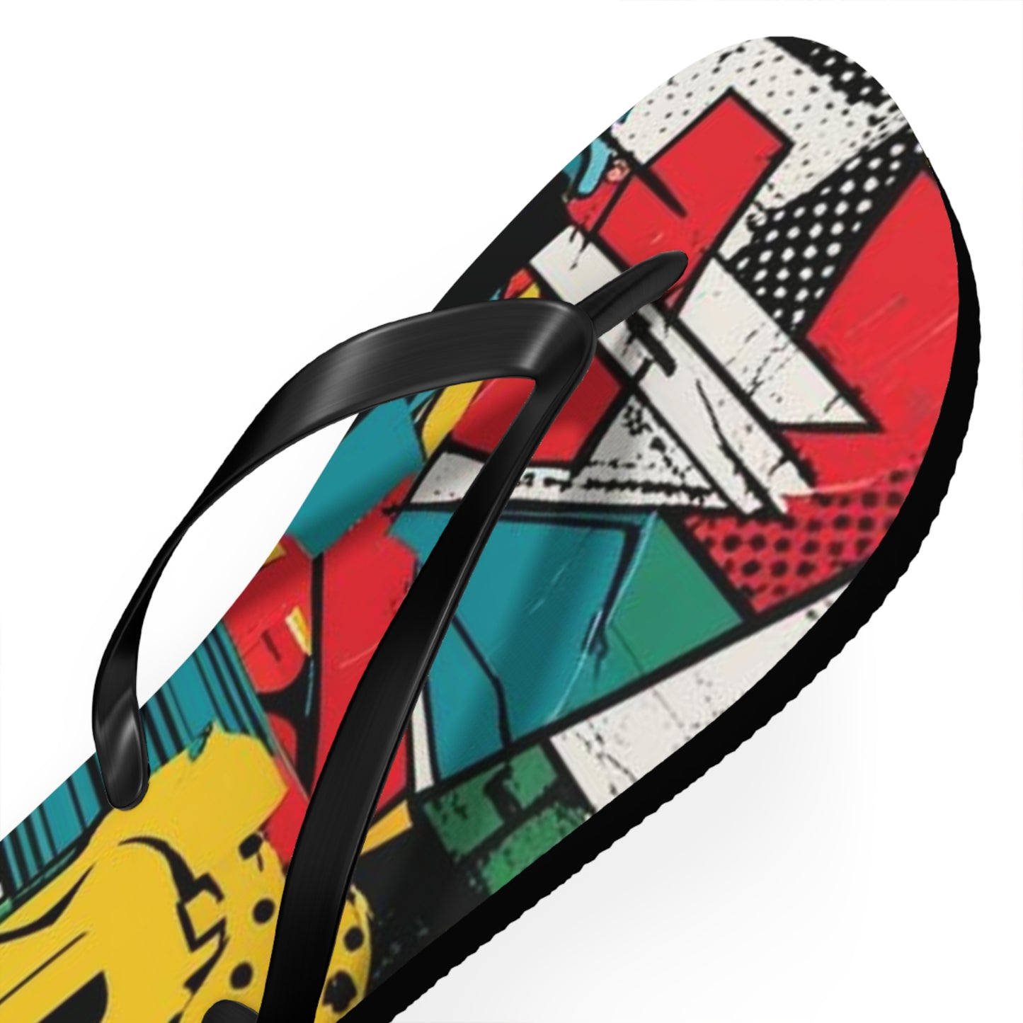 Vibrant Postmodern Flip Flops - Eclectic Mosaic Design