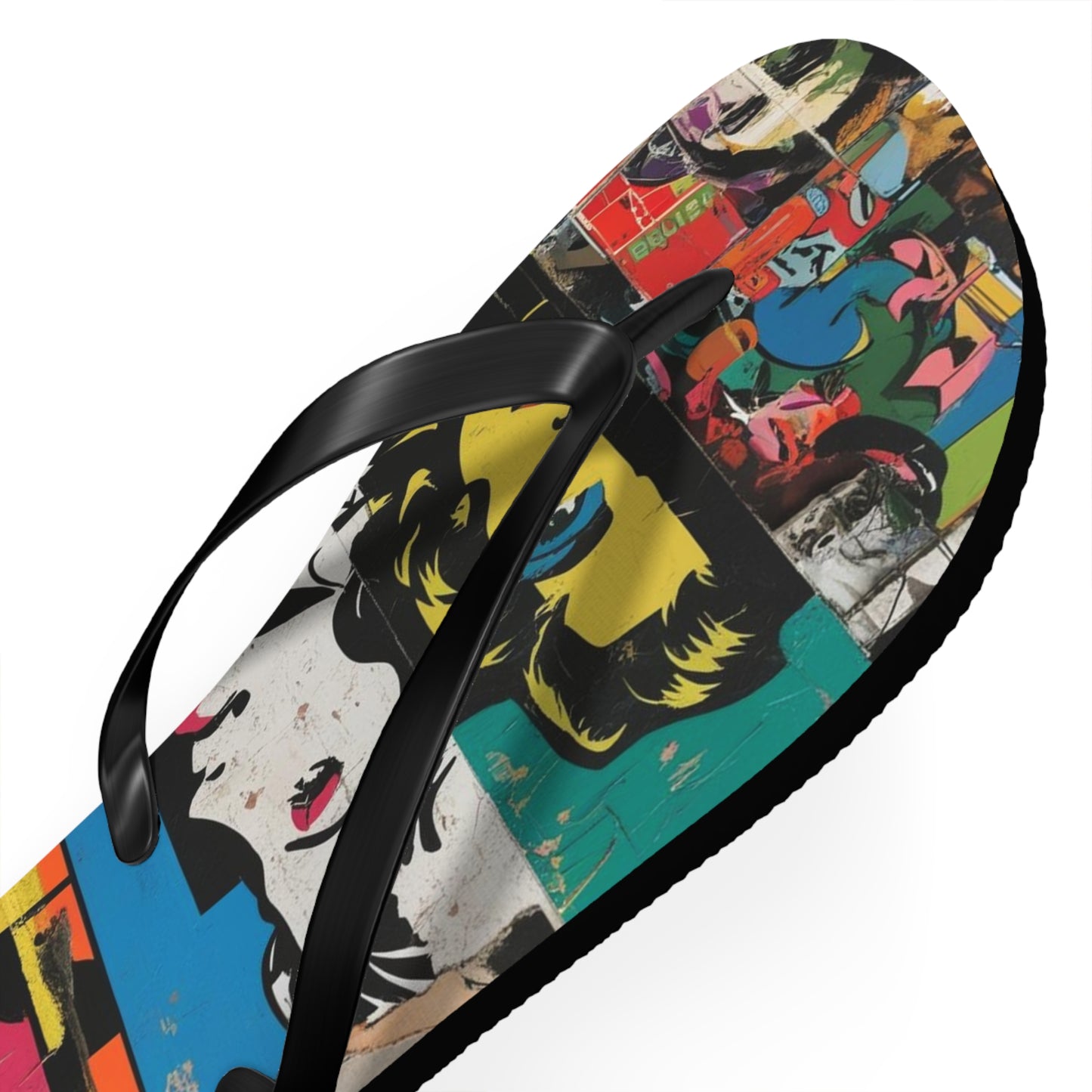 Funky Postmodern Flip Flops - Bold Retro Wave Design