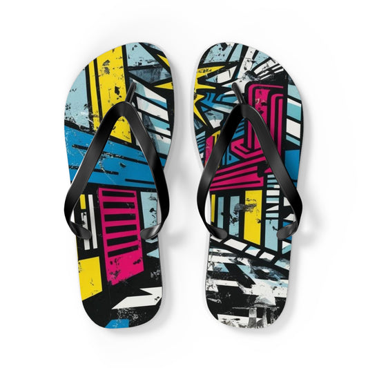 Urban Postmodern Flip Flops - Bold Cityscape Design