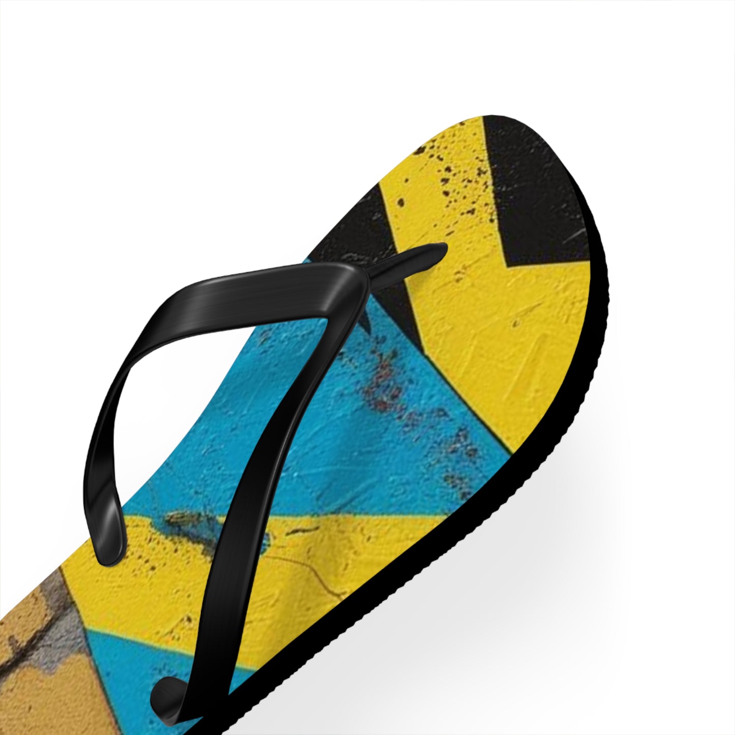 Abstract Postmodern Flip Flops - Bold Patchwork Design