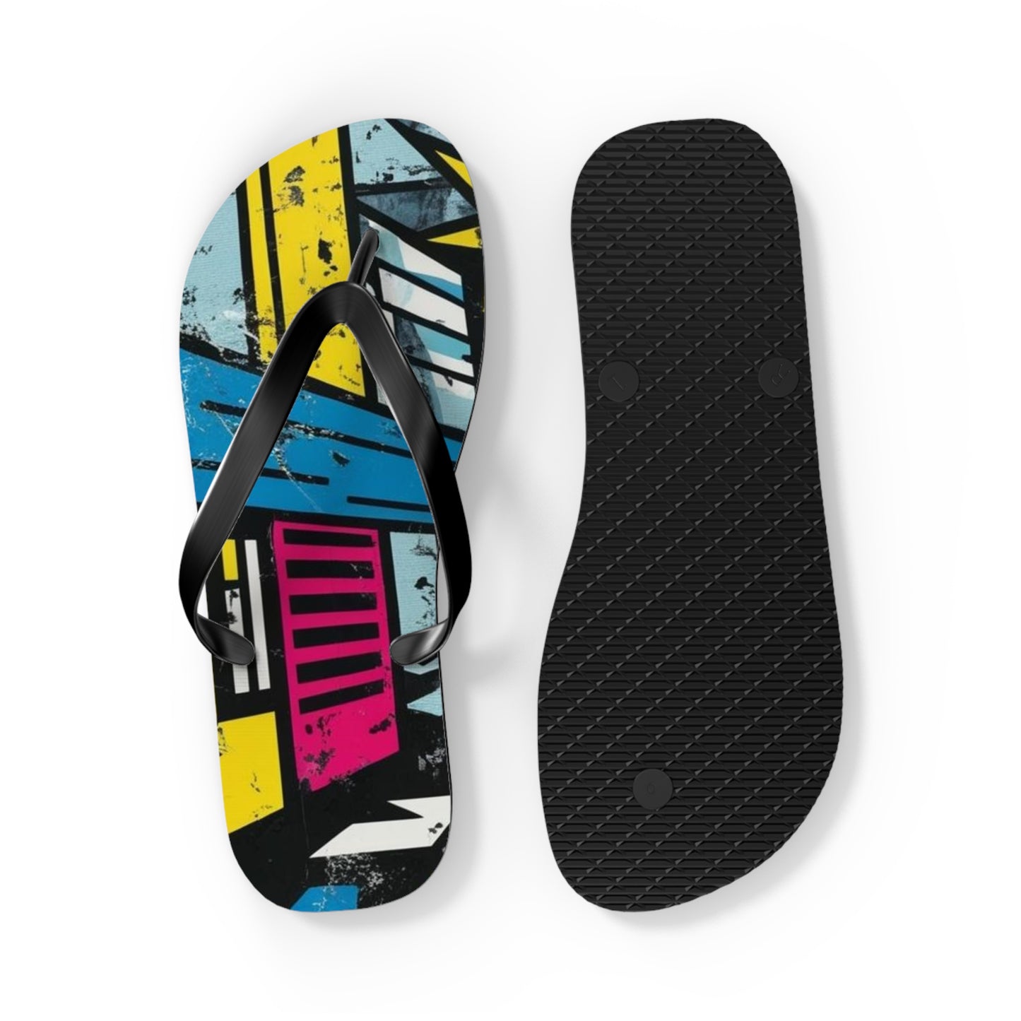 Urban Postmodern Flip Flops - Bold Cityscape Design
