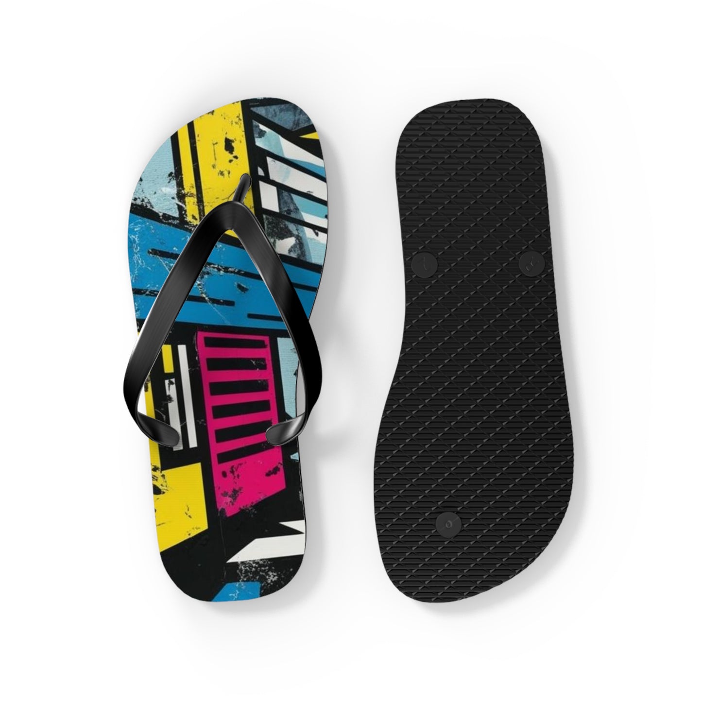 Urban Postmodern Flip Flops - Bold Cityscape Design