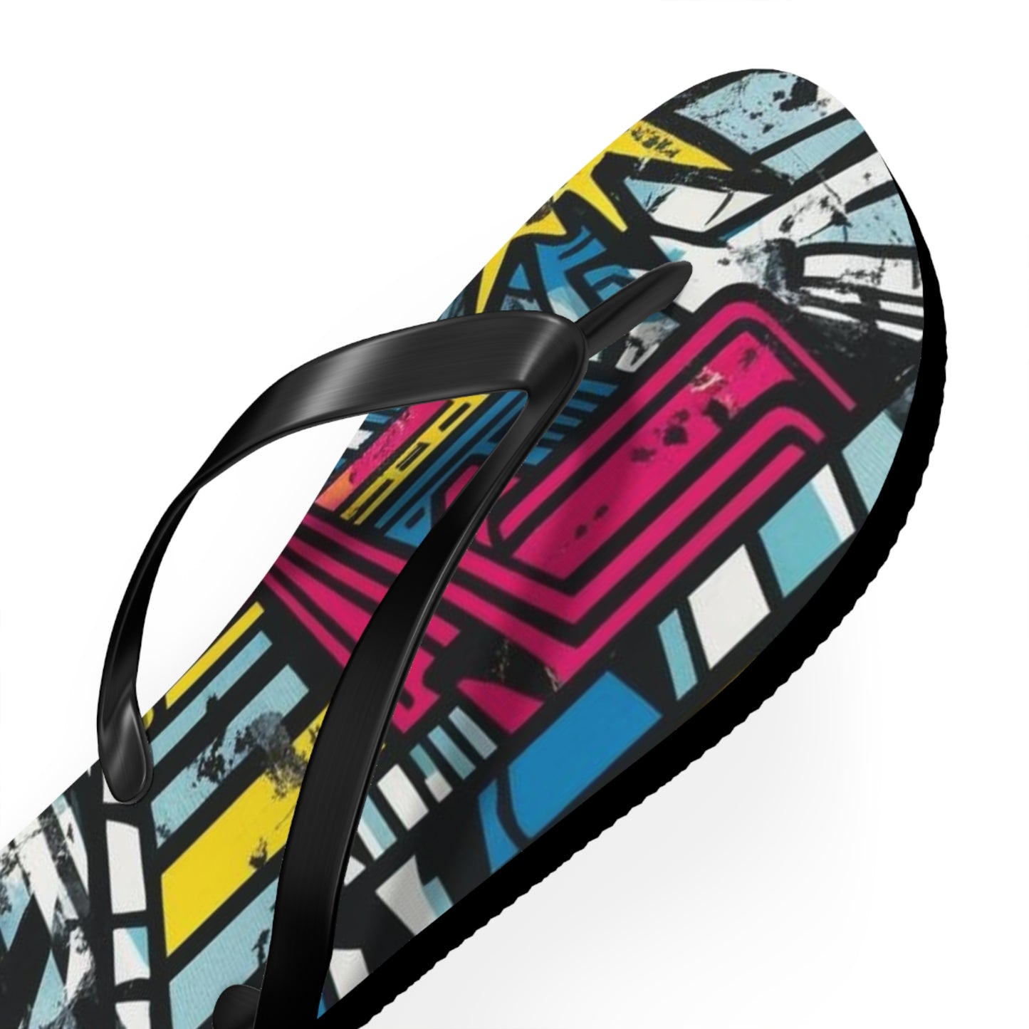 Urban Postmodern Flip Flops - Bold Cityscape Design